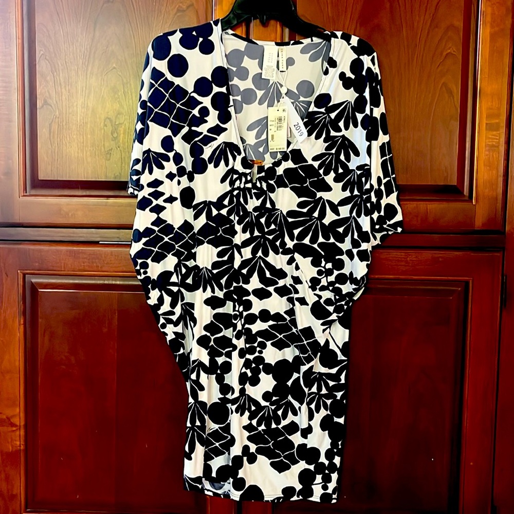 Trina Turk navy blue and white cover up. New with tags